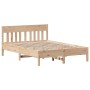 Bed frame with solid pine wood headboard 160x200 cm by , Beds and slatted bases - Ref: Foro24-3216206, Price: 163,41 €, Disco...