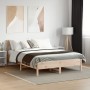 Bed frame with solid pine wood headboard 160x200 cm by , Beds and slatted bases - Ref: Foro24-3216206, Price: 163,41 €, Disco...