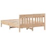 Bed frame with solid pine wood headboard 160x200 cm by , Beds and slatted bases - Ref: Foro24-3216206, Price: 163,41 €, Disco...