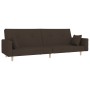 Sofá cama de 2 plazas con dos almohadas tela marrón oscuro de , Sofás - Ref: Foro24-375745, Precio: 249,41 €, Descuento: %