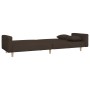 Sofá cama de 2 plazas con dos almohadas tela marrón oscuro de , Sofás - Ref: Foro24-375745, Precio: 249,41 €, Descuento: %