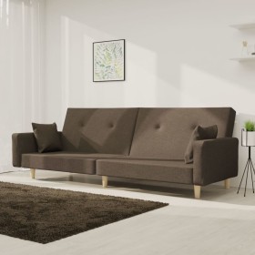 2-Sitzer-Schlafsofa mit zwei taupegrauen Stoffkissen von , Sofas - Ref: Foro24-375747, Preis: 235,64 €, Rabatt: %