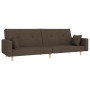 Sofá cama de 2 plazas con dos almohadas tela gris taupe de , Sofás - Ref: Foro24-375747, Precio: 235,64 €, Descuento: %