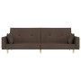 Sofá cama de 2 plazas con dos almohadas tela gris taupe de , Sofás - Ref: Foro24-375747, Precio: 235,64 €, Descuento: %