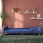 Sofá cama de 2 plazas con dos almohadas tela azul de , Sofás - Ref: Foro24-375904, Precio: 255,26 €, Descuento: %