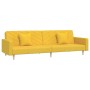 Sofá cama de 2 plazas con dos almohadas tela color amarillo de , Sofás - Ref: Foro24-375906, Precio: 255,16 €, Descuento: %