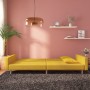 Sofá cama de 2 plazas con dos almohadas tela color amarillo de , Sofás - Ref: Foro24-375906, Precio: 255,16 €, Descuento: %