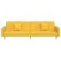 Sofá cama de 2 plazas con dos almohadas tela color amarillo de , Sofás - Ref: Foro24-375906, Precio: 255,16 €, Descuento: %