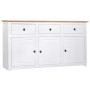 Aparador de madera de pino estilo Panamá blanco 135x40x80 cm de vidaXL, Aparadores - Ref: Foro24-282705, Precio: 279,16 €, De...