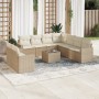 Garden sofa set with beige cushions 10 pieces synthetic rattan by , Modular outdoor sofas - Ref: Foro24-3251495, Price: 880,8...