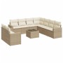 Garden sofa set with beige cushions 10 pieces synthetic rattan by , Modular outdoor sofas - Ref: Foro24-3251495, Price: 880,8...