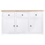 Aparador de madera de pino estilo Panamá blanco 135x40x80 cm de vidaXL, Aparadores - Ref: Foro24-282705, Precio: 279,16 €, De...