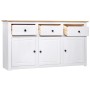 Aparador de madera de pino estilo Panamá blanco 135x40x80 cm de vidaXL, Aparadores - Ref: Foro24-282705, Precio: 279,16 €, De...