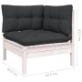 Garden furniture 9 pieces and white cushions solid pine wood by , Garden sets - Ref: Foro24-3096744, Price: 830,17 €, Discoun...