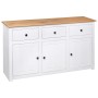 Aparador de madera de pino estilo Panamá blanco 135x40x80 cm de vidaXL, Aparadores - Ref: Foro24-282705, Precio: 279,16 €, De...