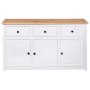 Aparador de madera de pino estilo Panamá blanco 135x40x80 cm de vidaXL, Aparadores - Ref: Foro24-282705, Precio: 279,16 €, De...