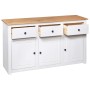 Aparador de madera de pino estilo Panamá blanco 135x40x80 cm de vidaXL, Aparadores - Ref: Foro24-282705, Precio: 279,16 €, De...