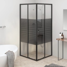 Cabina de ducha a rayas ESG negra 70x70x180 cm de , Puertas de ducha - Ref: Foro24-151847, Precio: 221,39 €, Descuento: %