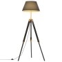 Solid teak wood tripod lamp in black and gold, 141 cm. by , Lamps - Ref: Foro24-288076, Price: 94,88 €, Discount: %