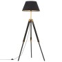 Lámpara de trípode madera maciza de teca negro y dorado 141 cm de , Lámparas - Ref: Foro24-288076, Precio: 94,88 €, Descuento: %