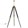 Solid teak wood tripod lamp in black and gold, 141 cm. by , Lamps - Ref: Foro24-288076, Price: 95,53 €, Discount: %