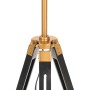 Lámpara de trípode madera maciza de teca negro y dorado 141 cm de , Lámparas - Ref: Foro24-288076, Precio: 94,88 €, Descuento: %