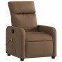 Sillón reclinable con masaje de tela marrón de , Sillones - Ref: Foro24-374178, Precio: 208,25 €, Descuento: %