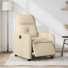 Sillón reclinable eléctrico de tela crema de , Sillones - Ref: Foro24-3206785, Precio: 266,99 €, Descuento: %