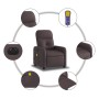 Sillón reclinable de masaje eléctrico tela marrón oscuro de , Sillones - Ref: Foro24-3206791, Precio: 253,60 €, Descuento: %