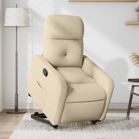 Sillón reclinable elevable de tela color crema de , Sillones - Ref: Foro24-3206803, Precio: 269,44 €, Descuento: %