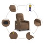 Brown Fabric Foot Recliner Massage Chair by , Armchairs - Ref: Foro24-3206808, Price: 273,87 €, Discount: %