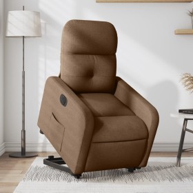 Electric reclining and lift fabric armchair in brown. by , Armchairs - Ref: Foro24-3206817, Price: 333,99 €, Discount: %