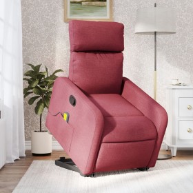 Sillón reclinable de masaje elevable tela rojo tinto de , Sillones - Ref: Foro24-3206711, Precio: 254,85 €, Descuento: %