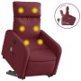 Sillón reclinable de masaje elevable tela rojo tinto de , Sillones - Ref: Foro24-3206711, Precio: 290,46 €, Descuento: %