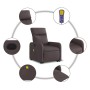 Silla de masaje reclinable de pie de tela marrón oscuro de , Sillones - Ref: Foro24-3206713, Precio: 265,40 €, Descuento: %