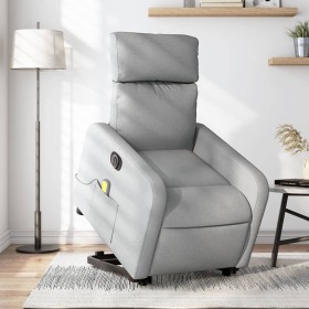 Light gray fabric electric reclining and lifting massage chair by , Armchairs - Ref: Foro24-3206726, Price: 283,09 €, Discoun...