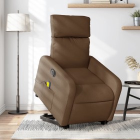 Electric reclining and lifting massage armchair in brown fabric by , Armchairs - Ref: Foro24-3206730, Price: 296,40 €, Discou...