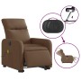 Electric reclining and lifting massage armchair in brown fabric by , Armchairs - Ref: Foro24-3206730, Price: 303,19 €, Discou...