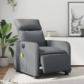 Reclining electric massage armchair in gray synthetic leather by , Armchairs - Ref: Foro24-3206745, Price: 226,99 €, Discount: %