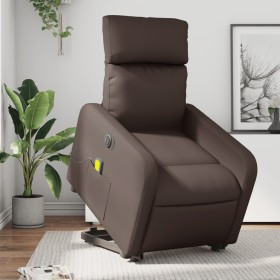 Electric lift massage chair in brown synthetic leather by , Armchairs - Ref: Foro24-3206772, Price: 293,99 €, Discount: %