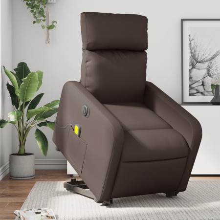 Electric lift massage chair in brown synthetic leather by , Armchairs - Ref: Foro24-3206772, Price: 293,41 €, Discount: %