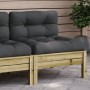 Gartensofa ohne Armlehnen mit Kissen aus imprägniertem Kiefernholz von , Modulare Sofas für den Außenbereich - Ref: Foro24-83...