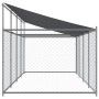 Jaula de perros techo y puerta acero galvanizado gris 8x2x2 m de , Casetas y cercados para perros - Ref: Foro24-3209570, Prec...