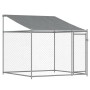 Jaula de perros techo y puerta acero galvanizado gris 8x2x2 m de , Casetas y cercados para perros - Ref: Foro24-3209570, Prec...