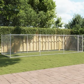 Dog cage with galvanized gray steel door 6x2x1.5 m by , Dog kennels and fences - Ref: Foro24-3209579, Price: 285,14 €, Discou...