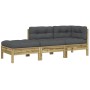 Garden sofa with cushions and footrest, 2 seats by , Modular outdoor sofas - Ref: Foro24-838176, Price: 226,48 €, Discount: %