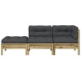 Garden sofa with cushions and footrest, 2 seats by , Modular outdoor sofas - Ref: Foro24-838176, Price: 226,48 €, Discount: %