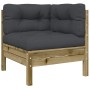 Garden sofa with cushions and footrest, 2 seats by , Modular outdoor sofas - Ref: Foro24-838176, Price: 226,48 €, Discount: %