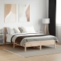 Bed frame with solid pine wood headboard 135x190 cm by , Beds and slatted bases - Ref: Foro24-842666, Price: 101,88 €, Discou...