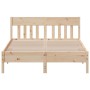 Bed frame with solid pine wood headboard 120x190 cm by , Beds and slatted bases - Ref: Foro24-842670, Price: 98,80 €, Discoun...